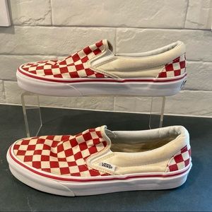 vans red checkered womens